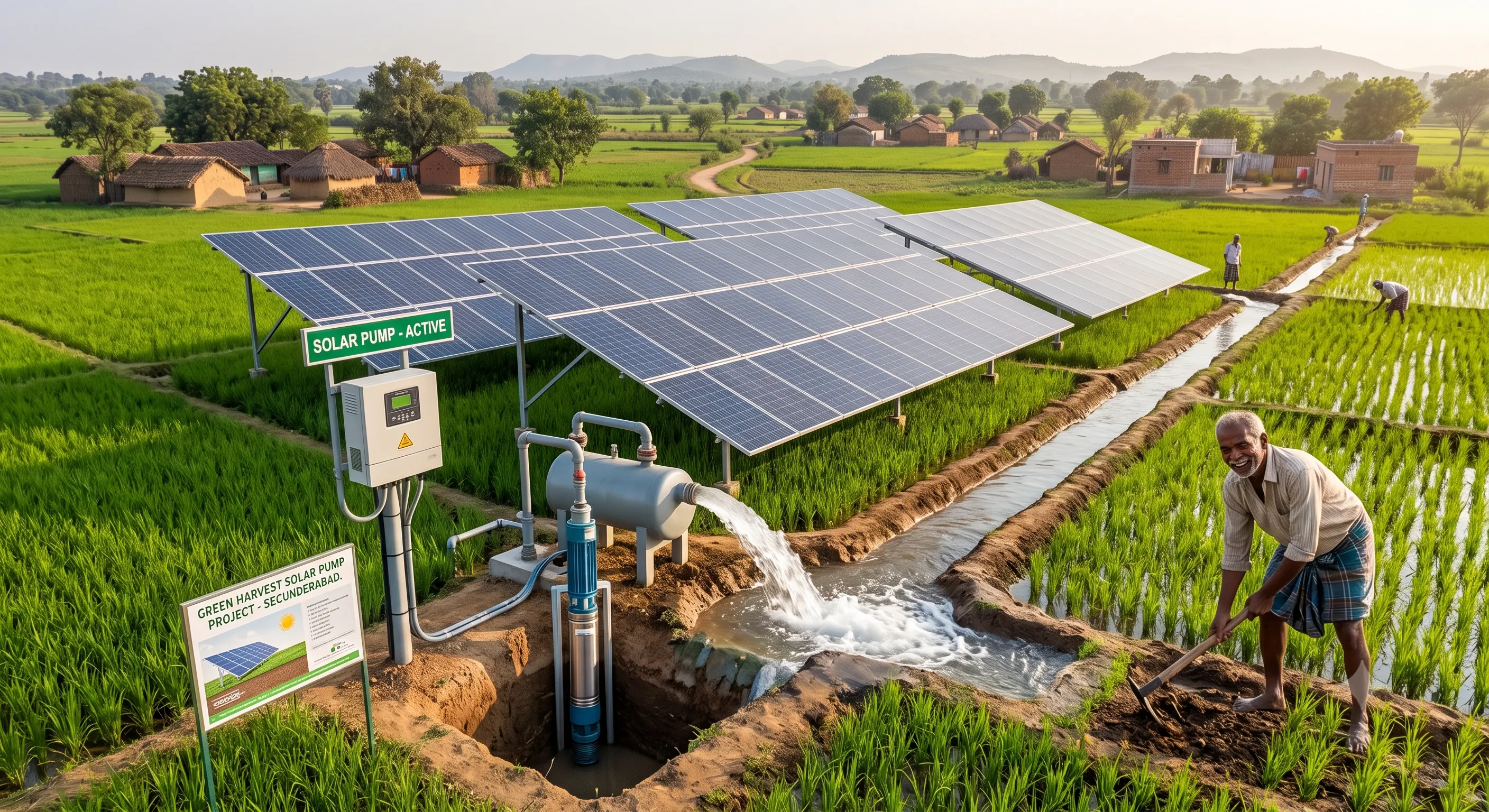 Agricultural solar pump installation